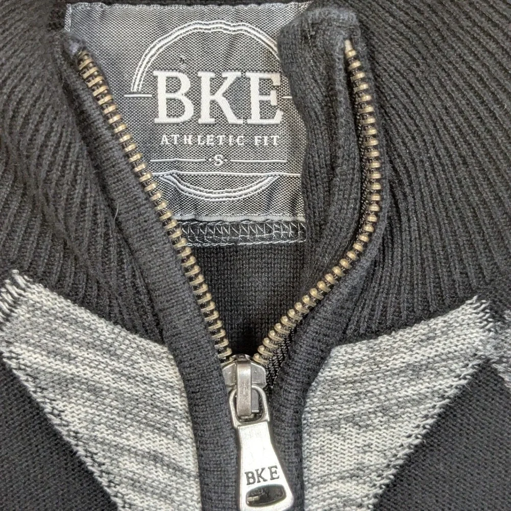 BKE Athletic Fit Argyle‎ Sweater Full Zip Preppy Cotton Cardigan Men's Small